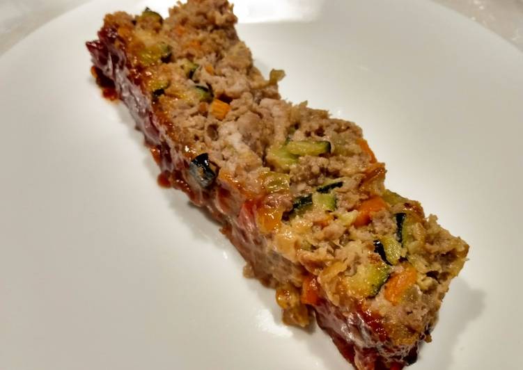 Recipe of Perfect Meatloaf with veg and tangy glaze