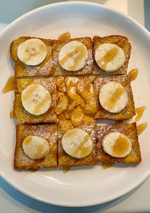 รูปของ Banana honey toast เมนูง่ายๆ จากเซเว่น 7-11