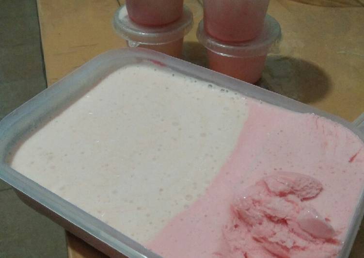 Resep Ice cream susu yogurt stroberi, Bikin Ngiler
