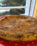 Tortilla de champiñones con ajo y perejil