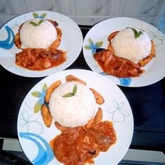 A picture of Rice n Stew.