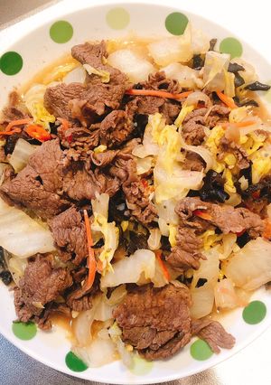 Hình của món Cải thảo xào bò.