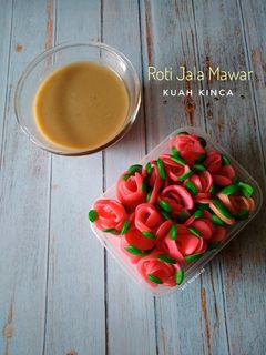 Foto resep Roti Jala Bunga Mawar Kuah Kinca