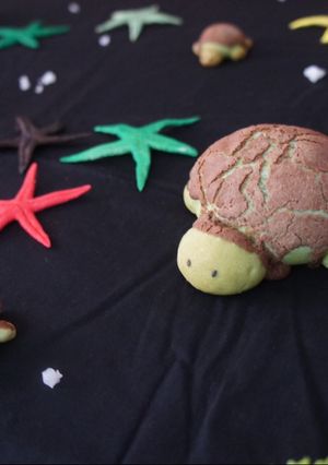Hình của món Matcha milk bread turtles.