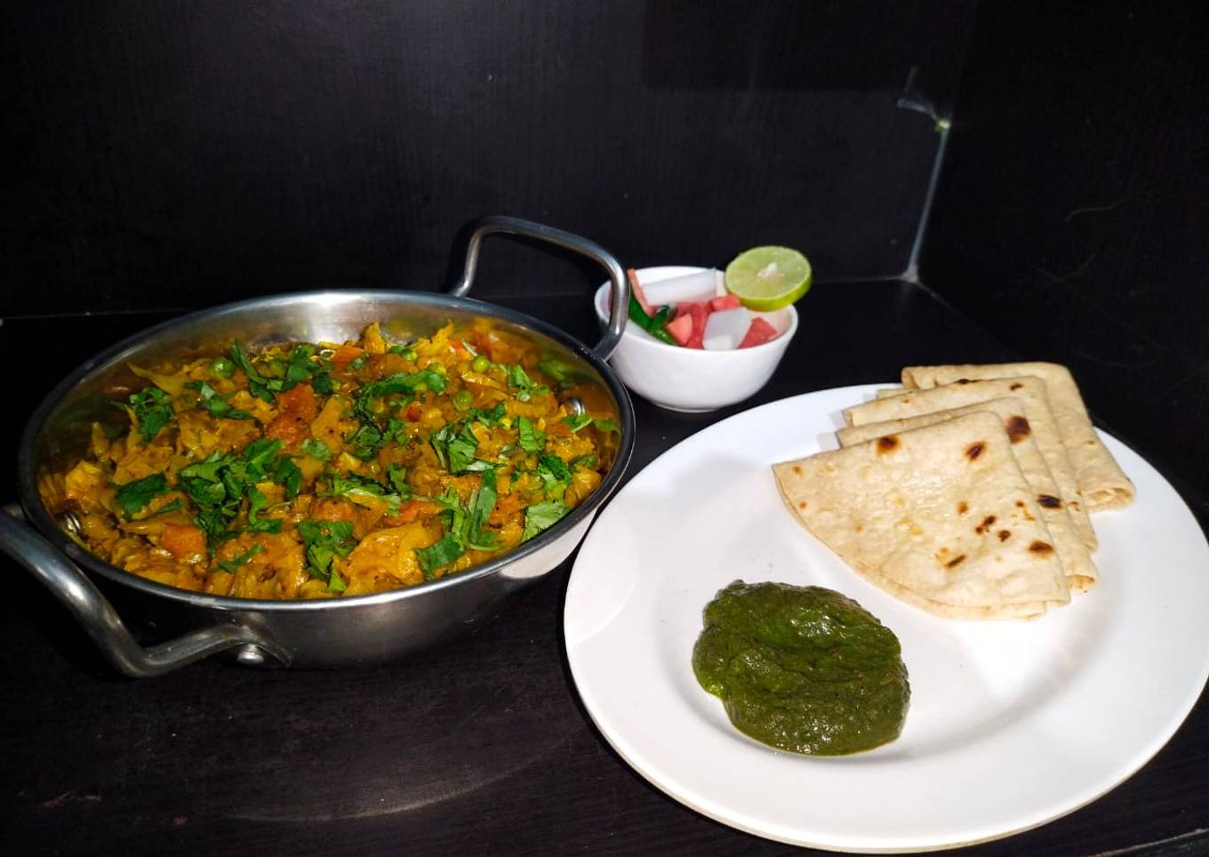 Cabbage potatoes dry sabzi