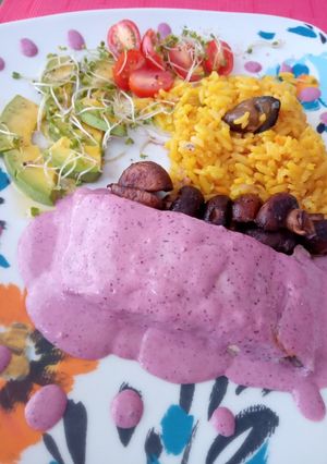 A picture of Baked Salmon with Berry Sauce.