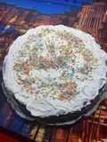 Tarta de flan de chocolate con fideos de colores (Thermomix y tradicional)