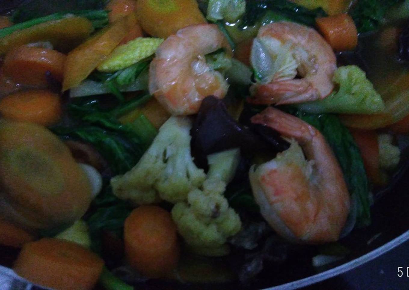 Tumis sayur udang simple (capcay non kemiri) - resep kuliner nusantara