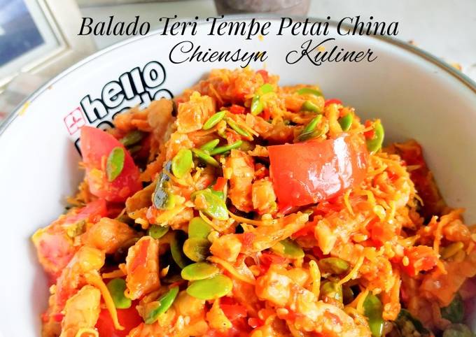 Langkah Mudah untuk Menyiapkan Balado Teri Tempe Petai China, Enak