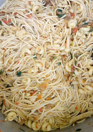 A picture of Spaghetti and Macaroni.