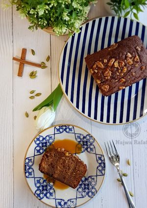صورة لوصفة كيكه التمر بالهيل والقرفه والجوز 🍰🎂🍮