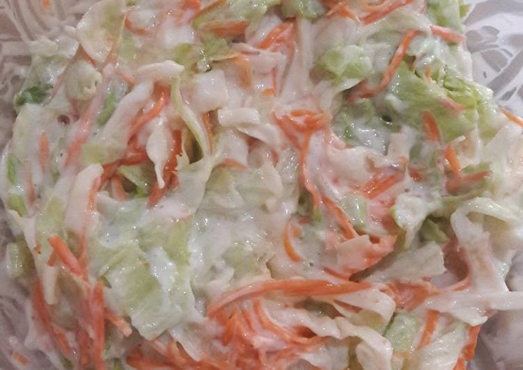 Simple Coleslaw Salad with Lettuce