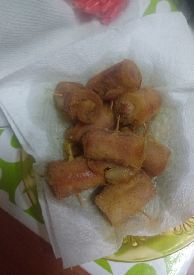 Una foto de Salchicha enrollada y frita