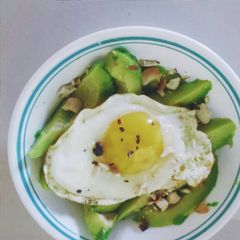 A picture of Avocado with Fried Egg.