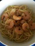 Pastas con Camarones al ajillo (suave)