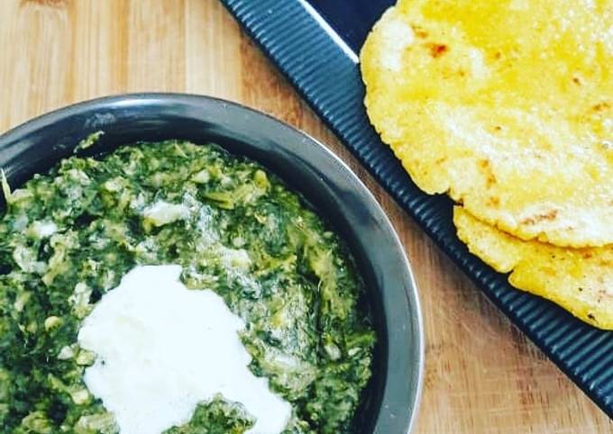 Simple Way to Make Super Quick Homemade Sarson Da Saag Makki ki Roti