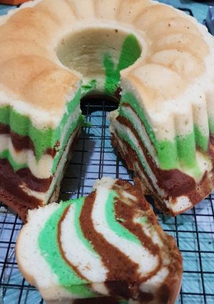 Foto resep Marmer cake putih telur 3 rasa