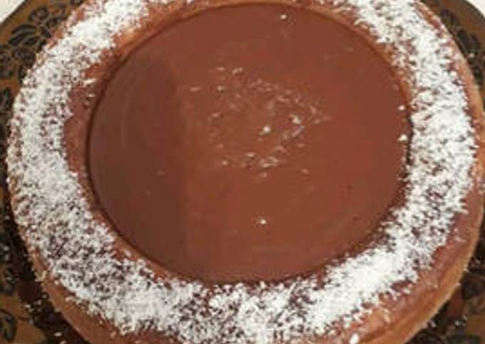Gâteau flan caramel et chokola noir