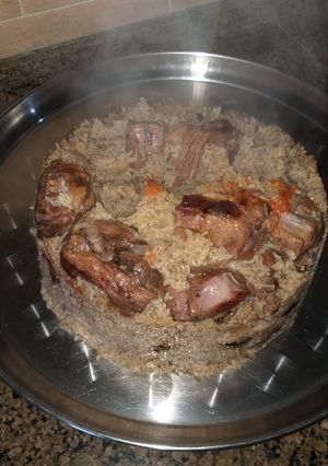 صورة لوصفة مقلوبة الباذنجان باللحم