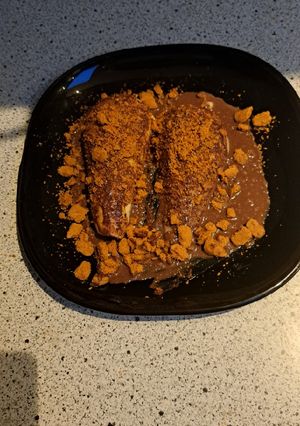 Une photo de Poire au chocolat noir au speculoos
