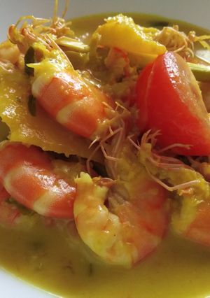 Gambar Masak tempoyak udang dengan nenas