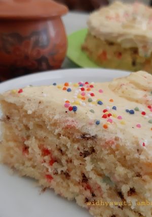 Foto resep Sprinkle White Cake (steamed/kukus)