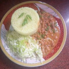 Beans Stew, Rice with Boiled cabbage A picture of Beans Stew, Rice with Boiled cabbage.