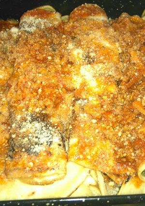 Una foto de Canelones de acelga y carne