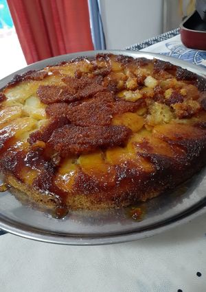 Una foto de Tarta de manzana invertida 🍏🍎