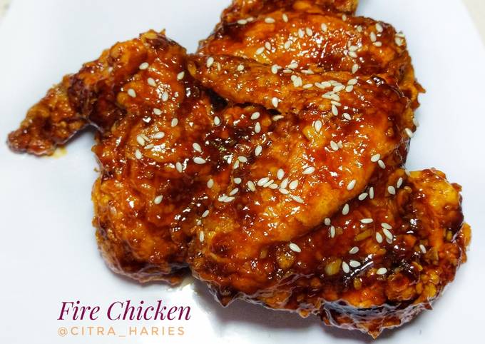 Resep Fire Chicken/Ayam Pedas Korea Yang Sempurna