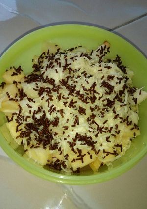 Foto resep Salad Buah (Apel + Pir) dengan Mayonese, Keju, Coklat