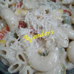 A picture of CORN & CHEESE ELBOW PASTAIn healthy white sauce(No Maida).