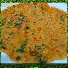 Paneer suzi cheela / cheese rava pancake A picture of Paneer suzi cheela / cheese rava pancake.