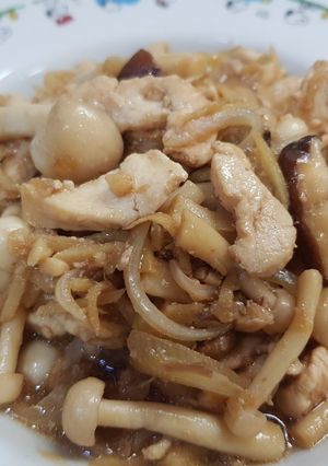 รูปของ อกไก่+เห็ด ผัดขิง