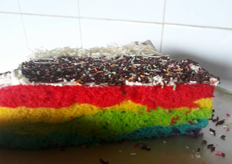 5 Resep: #3weekschallenge Rainbow Cake Kukus Anti Ribet!