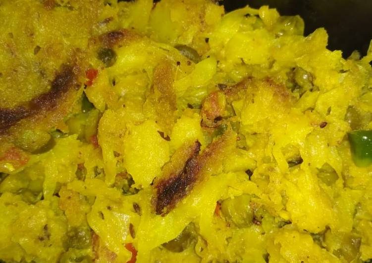 Steps to Make Super Quick Homemade Cabbage Potatoes peas stir fry