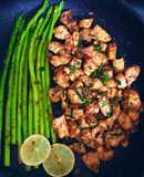 Ức gà áp chảo + măng tây