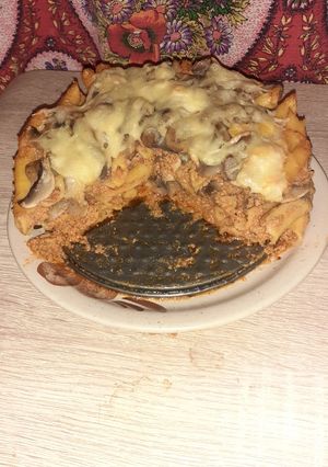 Húsos-gombás torta glutén-és tejmentesen recept fotója