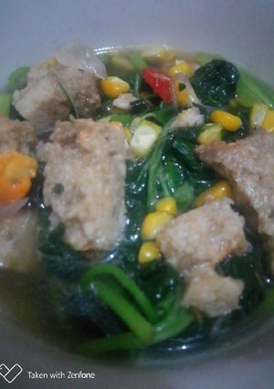 Foto resep Tumis bayam 🌿jagung🌽 campur oncom..