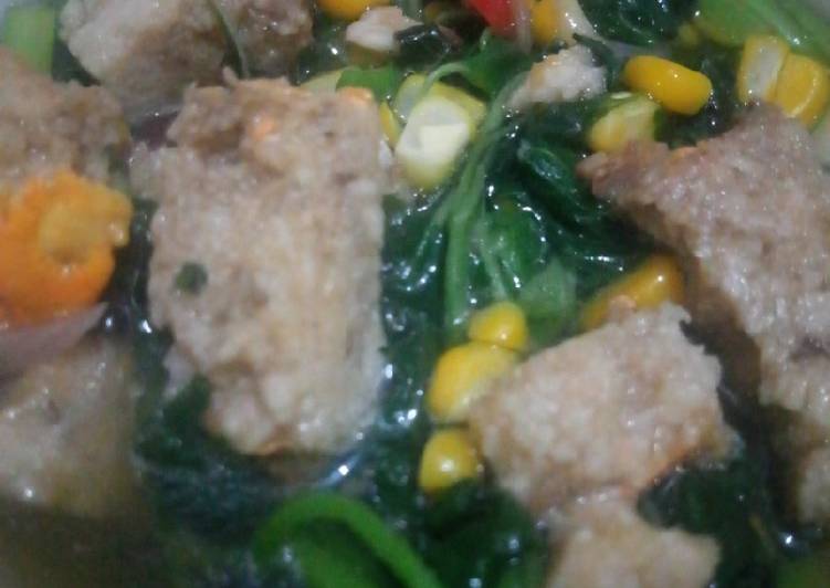 Tumis bayam 🌿jagung🌽 campur oncom..