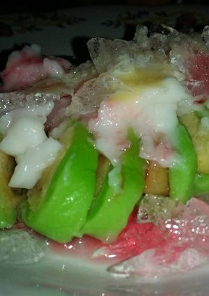 Foto resep Es pisang ijo simple (takaran sendok)