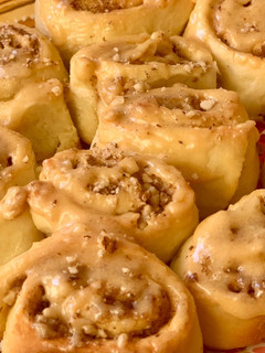 A picture of Walnut and Cinnamon rolls.