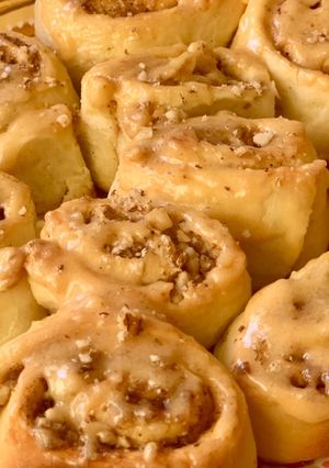 A picture of Walnut and Cinnamon rolls.