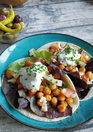 Foto principal de Tacos de garbanzos picantes