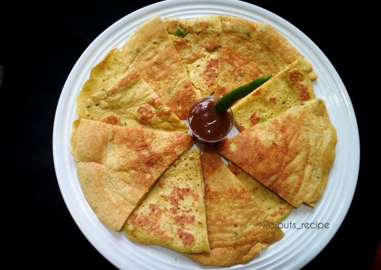 Steps to Make Super Quick Homemade Gram flour egg pancake