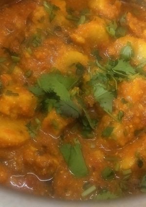A picture of Gatte ki Sabji.