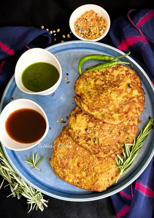 A picture of Mixed Dal & Rosemary Cheela.