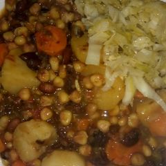 A picture of Simple githeri with carrots and potatoes.