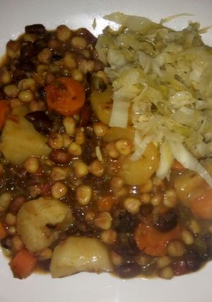 A picture of Simple githeri with carrots and potatoes.