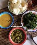 Kuah Kari, Sambal Lombok Ijo dan Daun Singkong Rebus